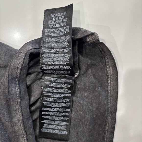 Guess Large 100% Cotton V Neck Short Sleeve Gray Grey The Washed Tee T Shirt - Picture 6 of 8